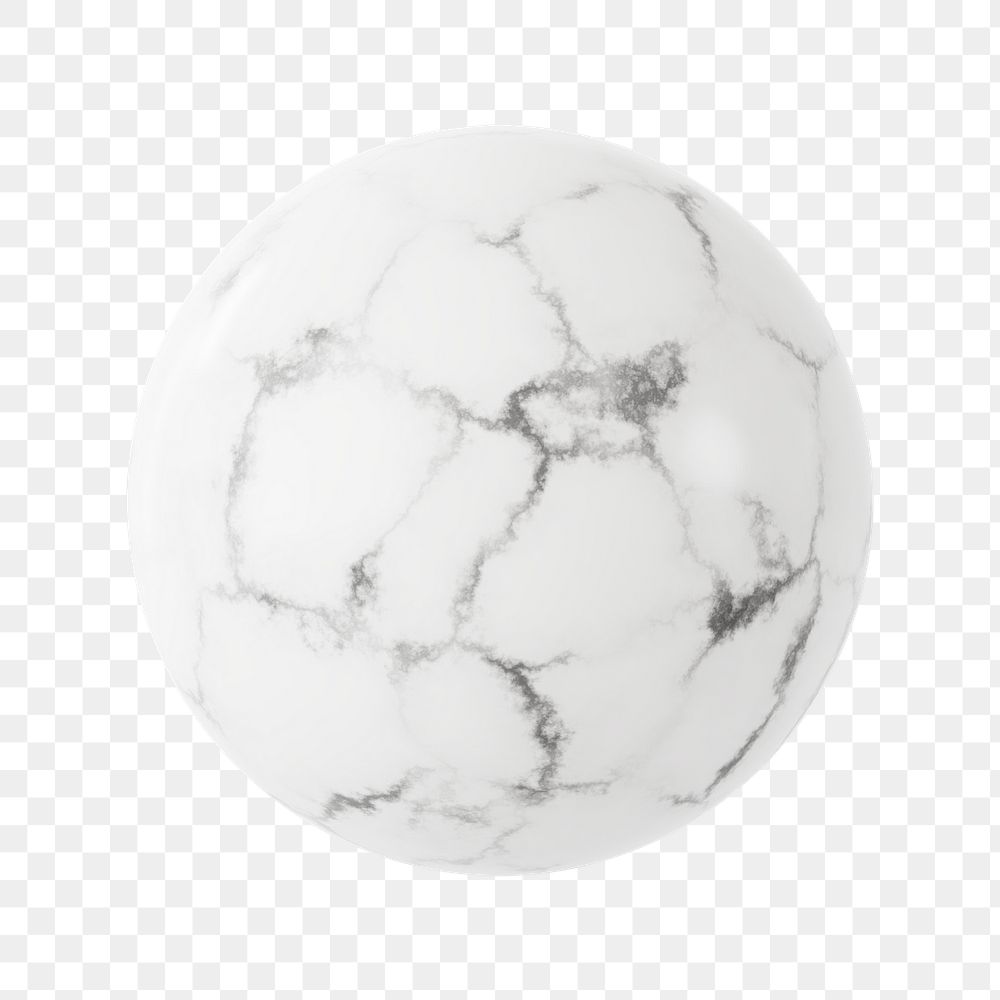 Marble ball shape png sticker, 3D rendering graphic, transparent background