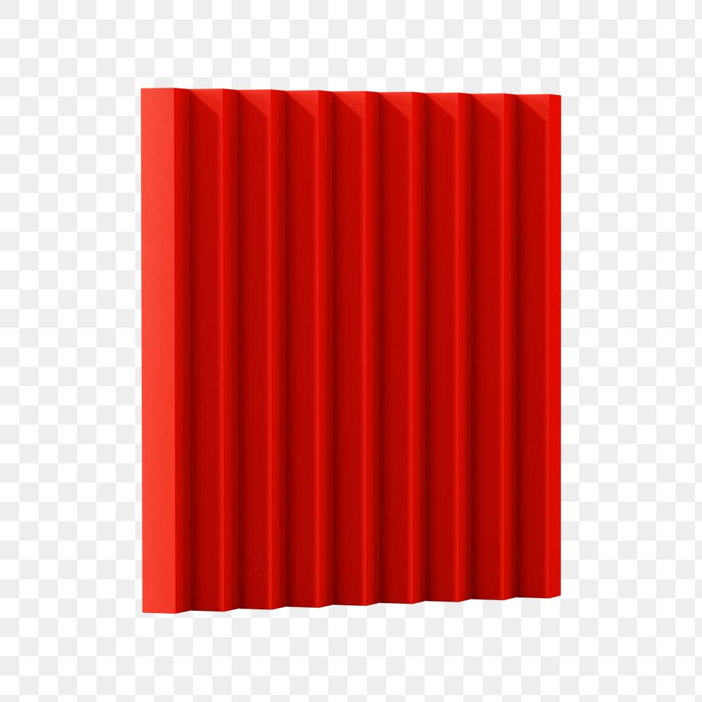 Red wall paneling png sample sticker, transparent background