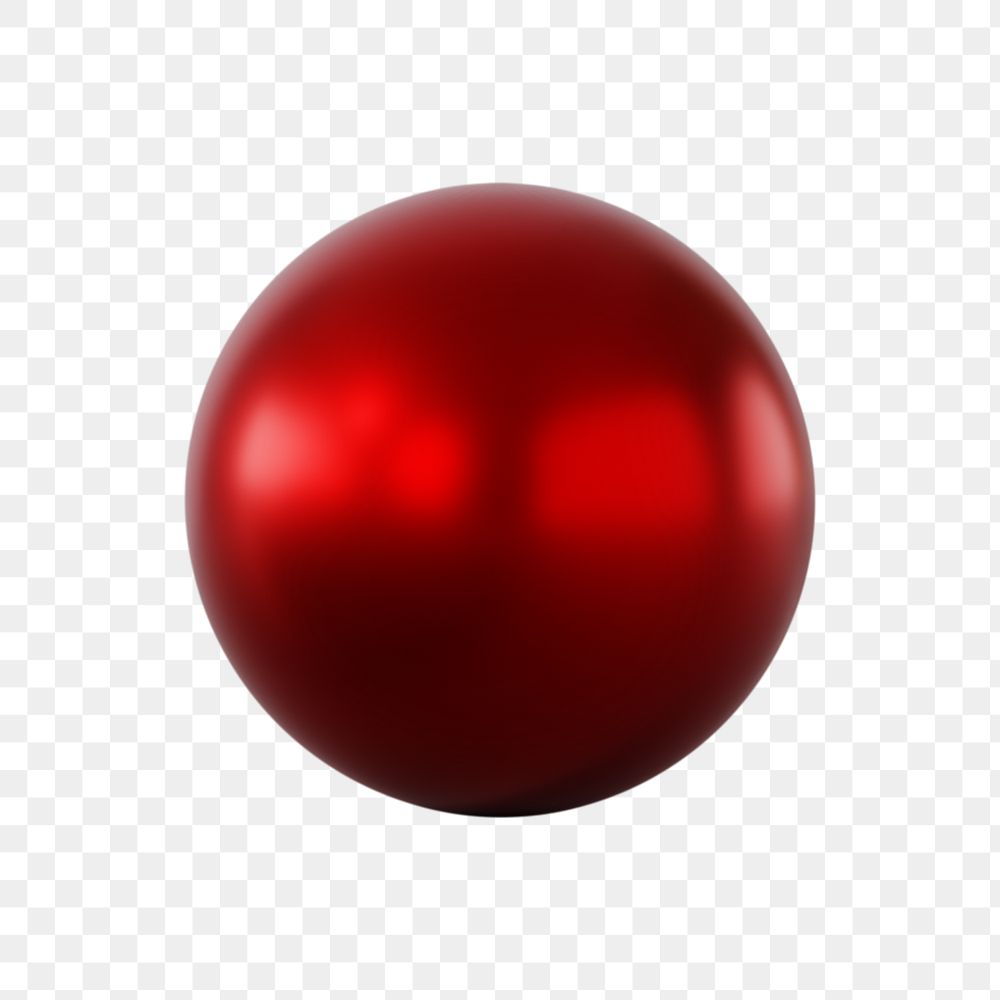 Red ball shape png sticker, 3D rendering graphic, transparent background