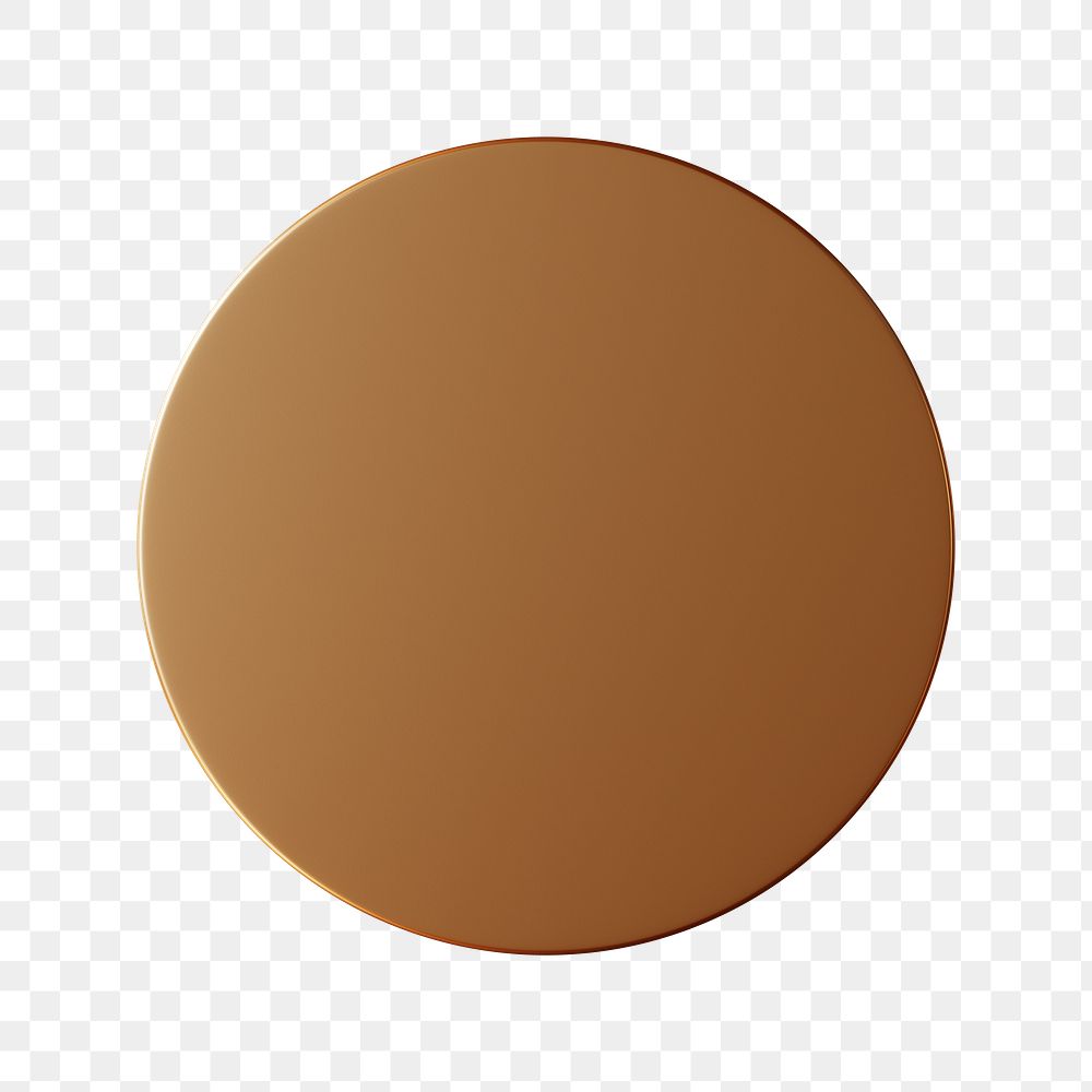 Brown circle shape png sticker, 3D element, transparent background