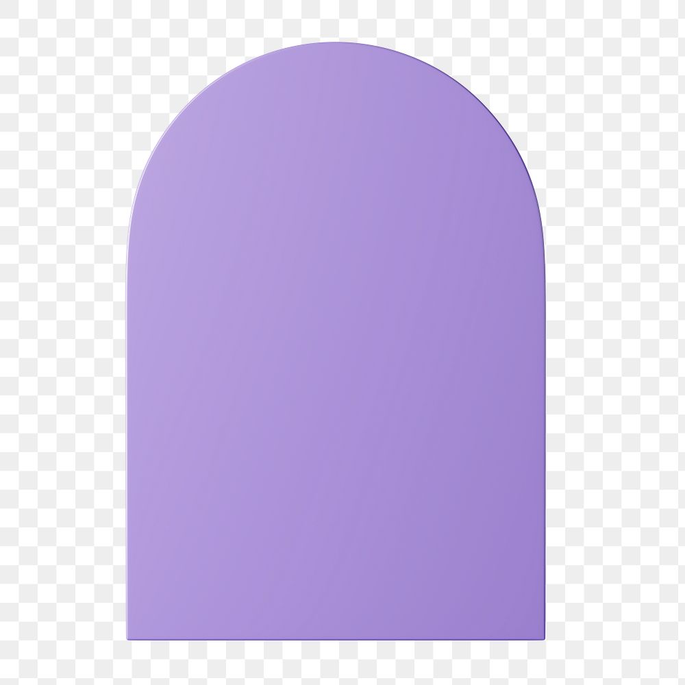 Purple arch shape png sticker, 3D element, transparent background