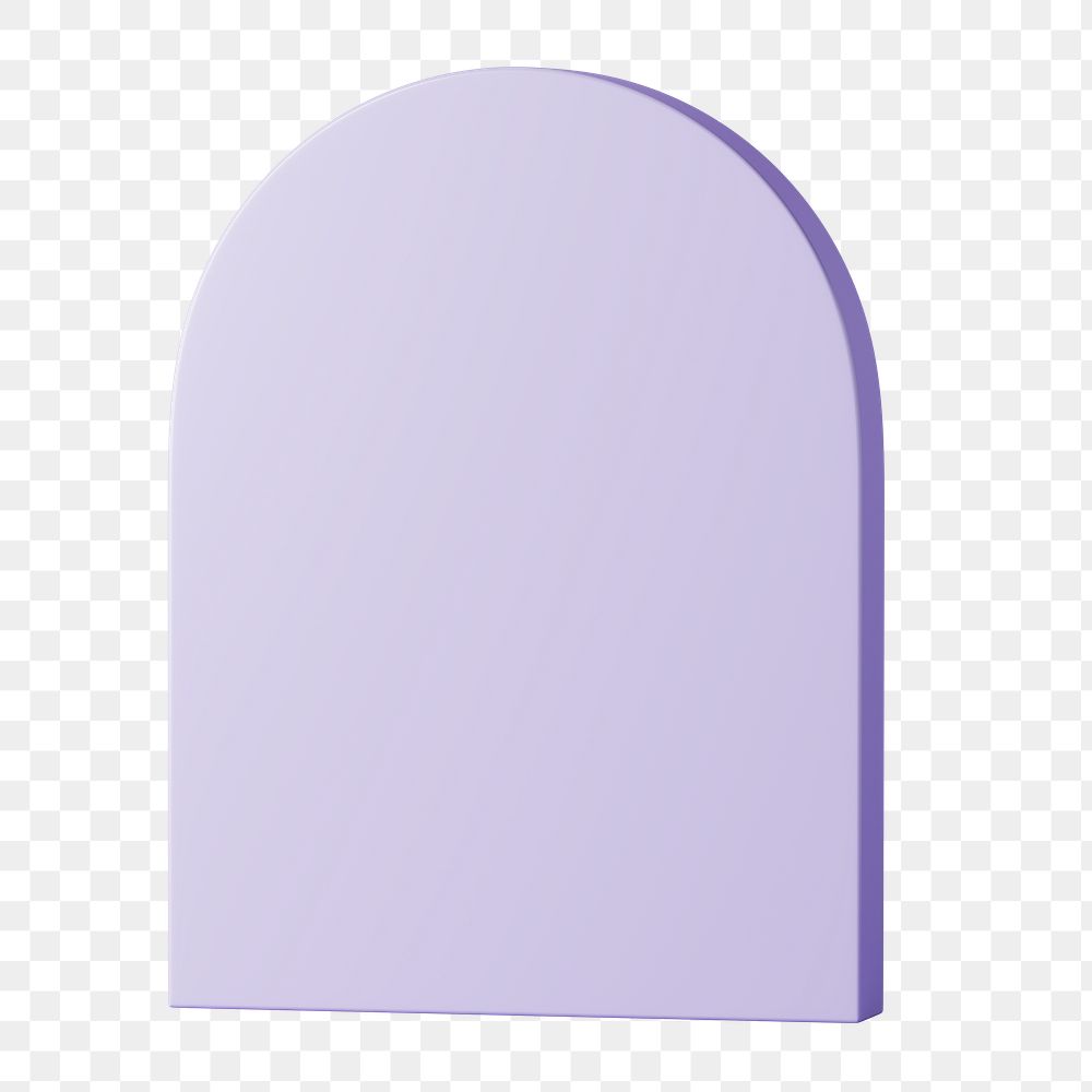 Purple arch shape png sticker, 3D element, transparent background