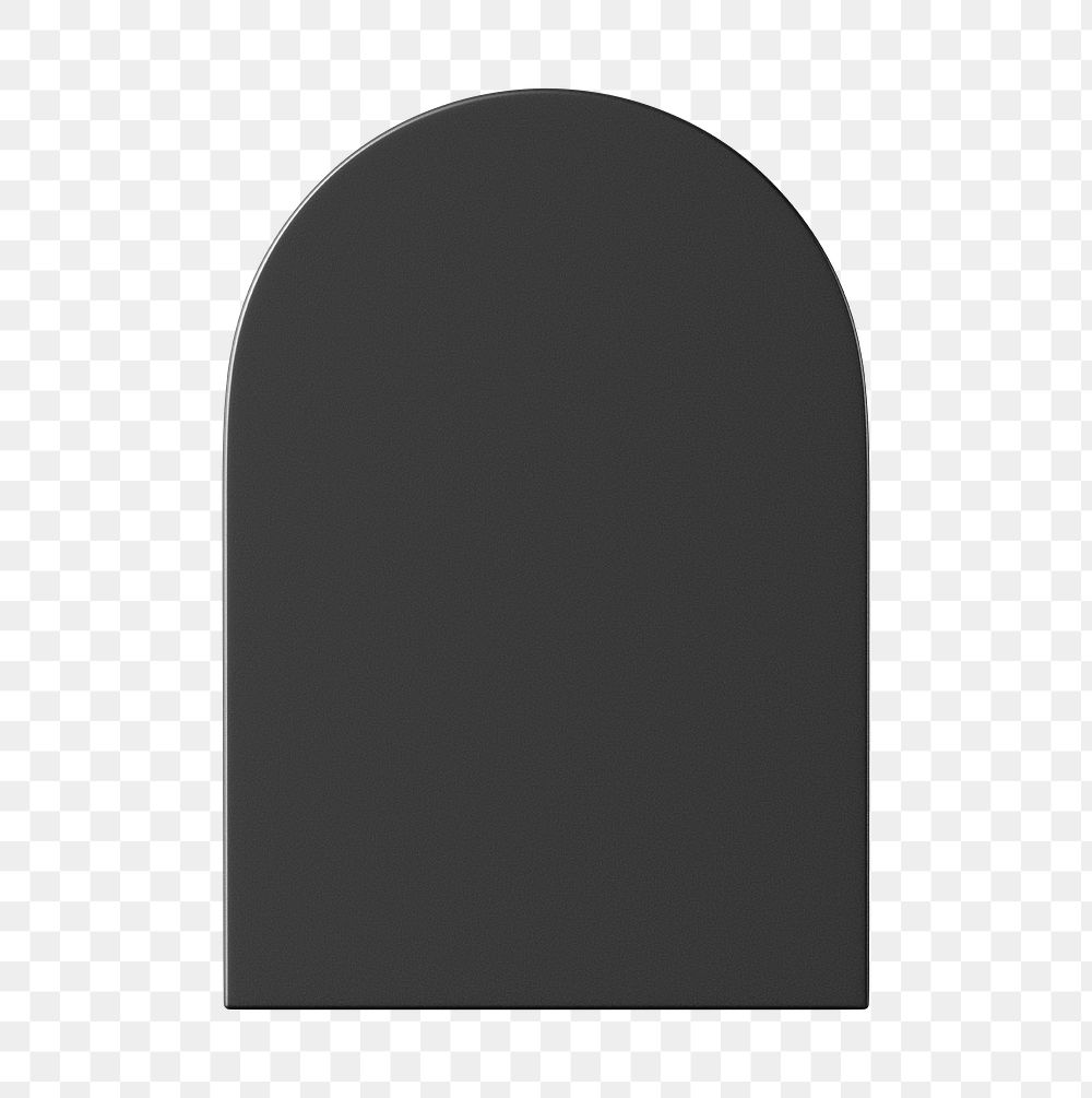 Black arch shape png sticker, 3D element, transparent background