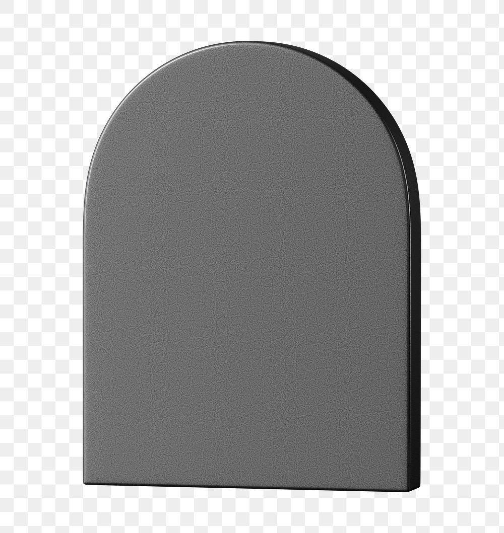 Gray arch shape png sticker, 3D element, transparent background