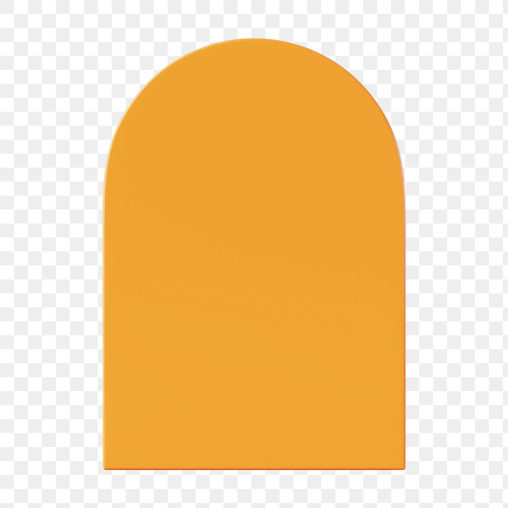 Orange arch shape png sticker, 3D element, transparent background