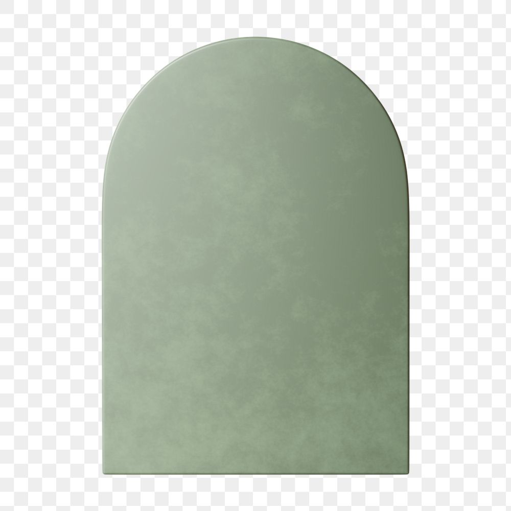 Green arch shape png sticker, 3D element, transparent background