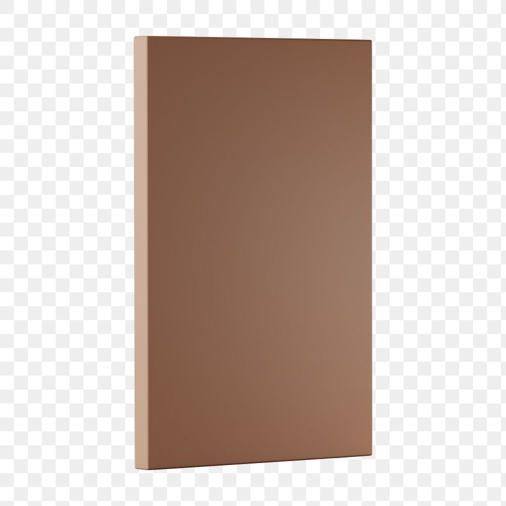 Brown 3D rectangle png shape sticker, transparent background