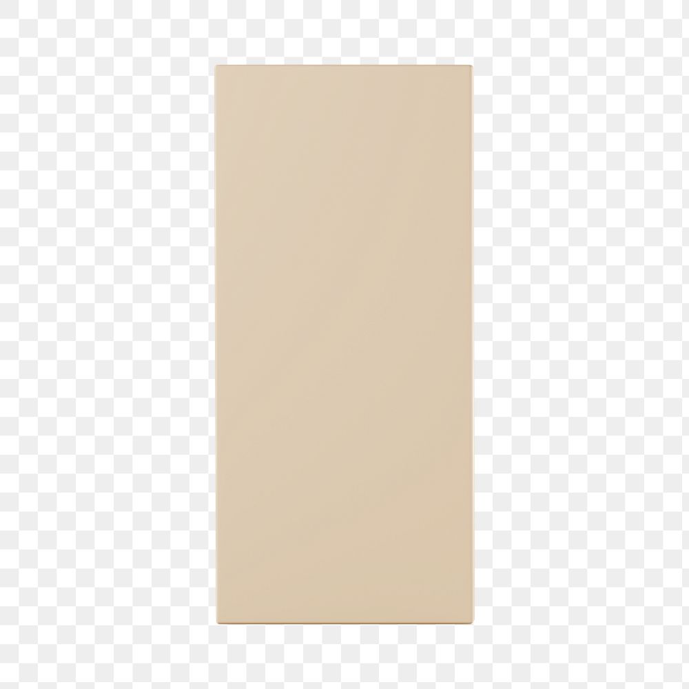 Beige 3D rectangle png shape sticker, transparent background