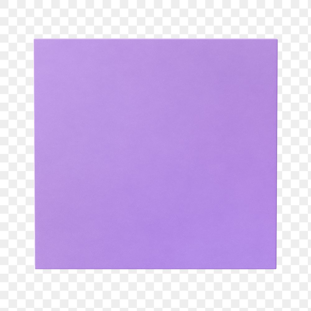 Purple square png shape sticker, 3D element on transparent background