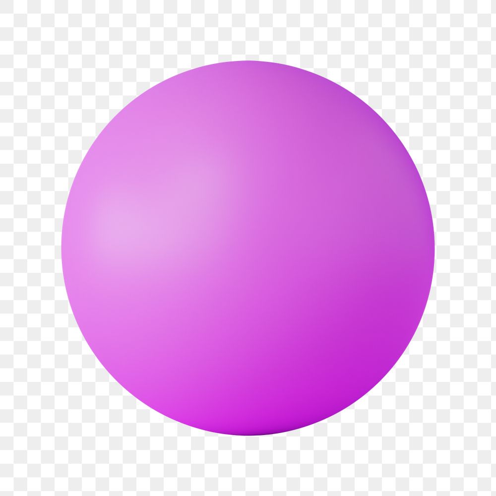 Pink ball shape png sticker, 3D rendering graphic, transparent background