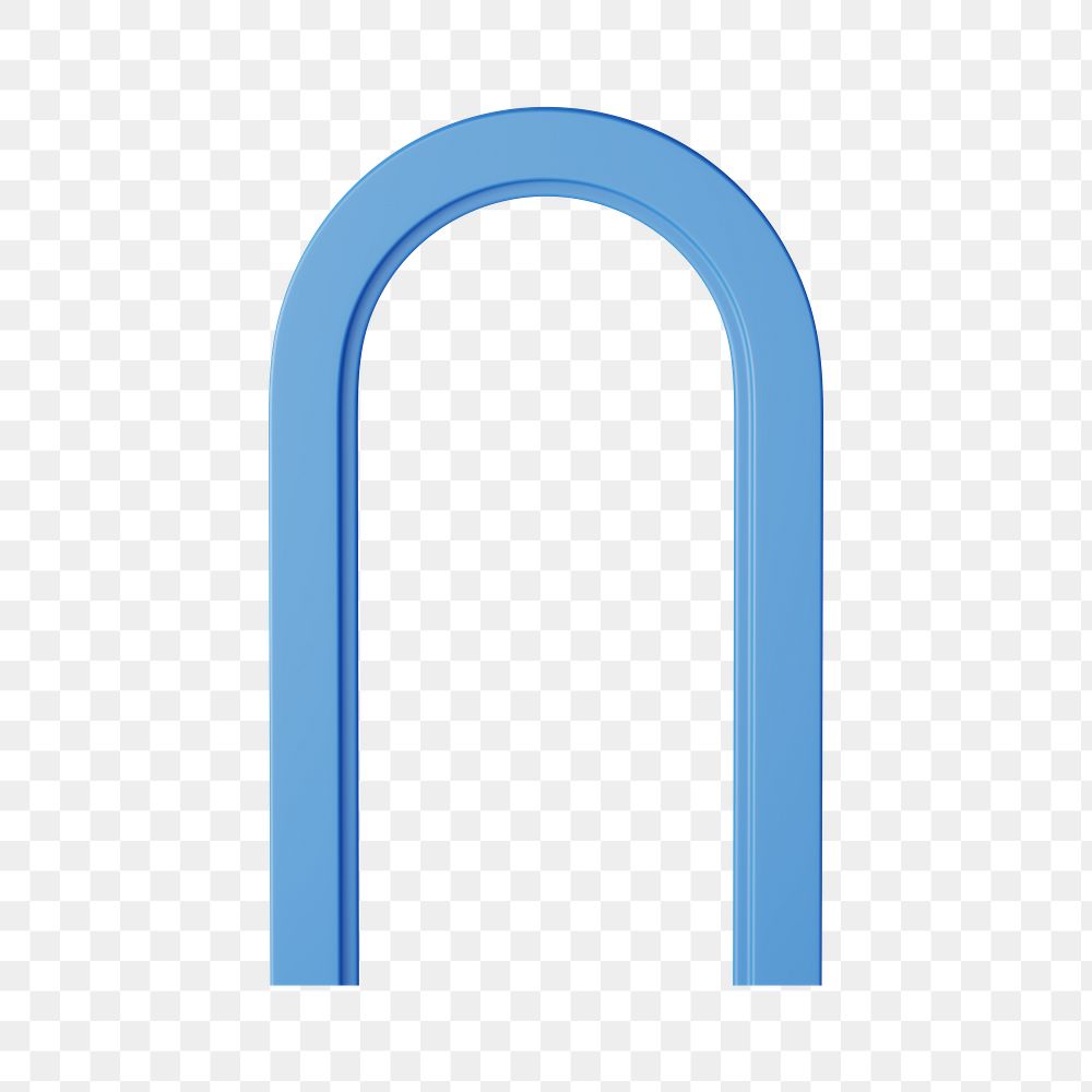 Blue arch shape png sticker, 3D element, transparent background