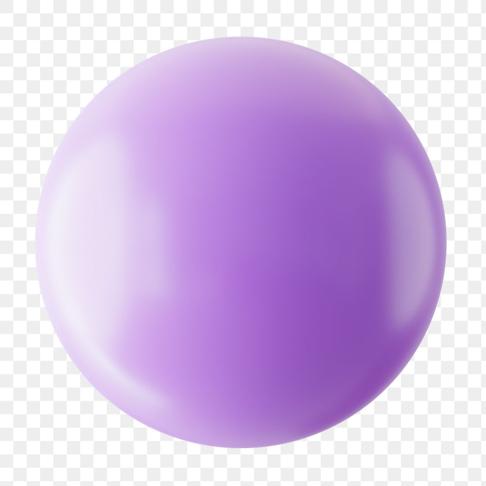 Purple circle shape png sticker, 3D rendering graphic, transparent background