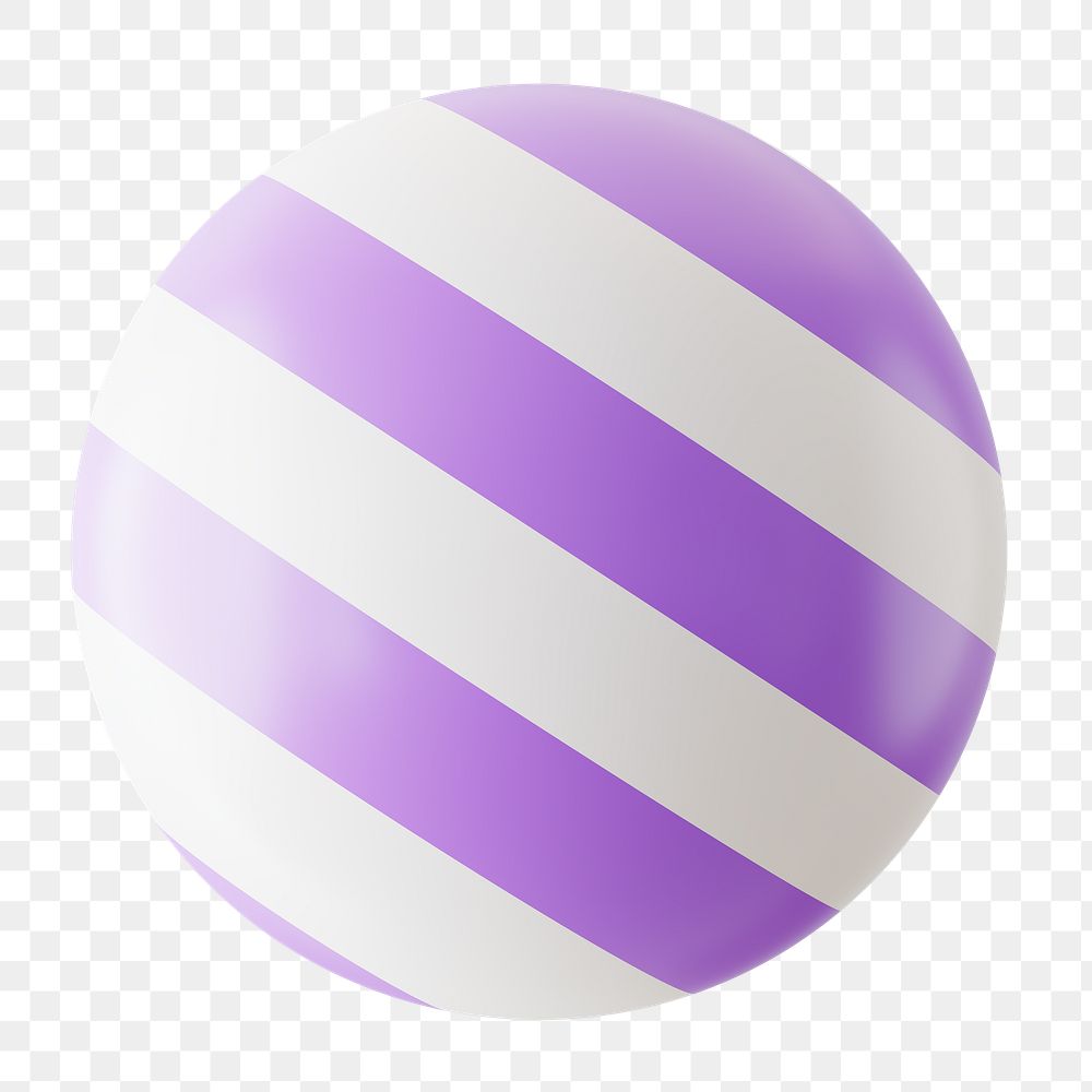 Striped bubble shape png sticker, 3D rendering graphic, transparent background