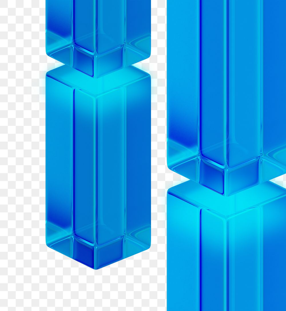 Blue cuboid png geometric shape, transparent background