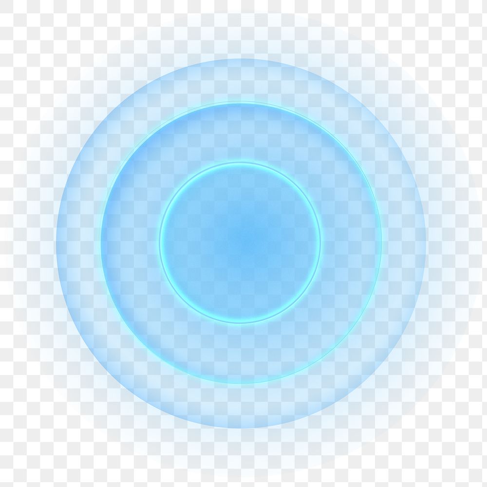 Blue concentric circle png element, transparent background