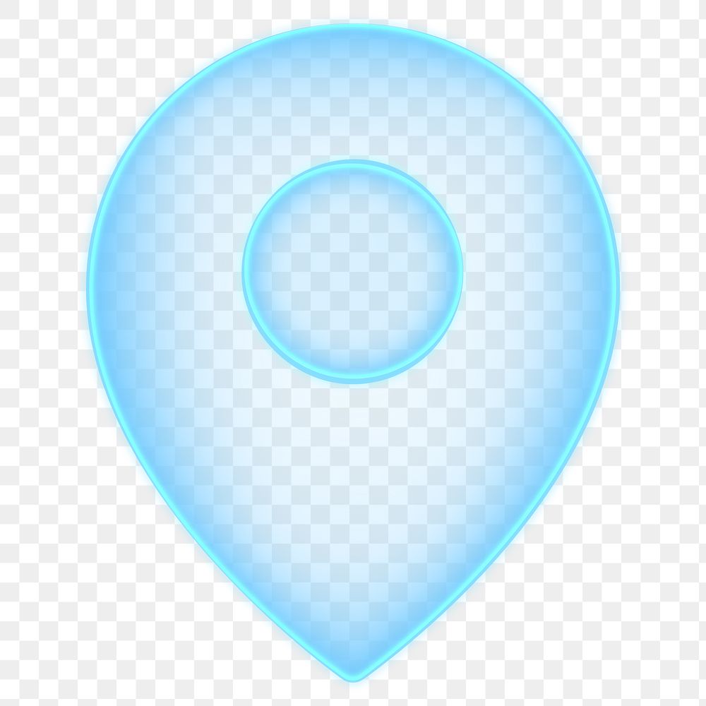 Location pin png light blue icon, transparent background