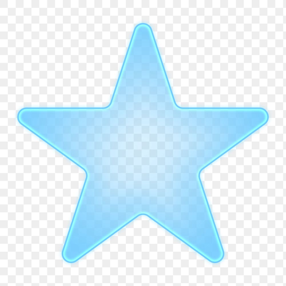 PNG glowing blue star, transparent background