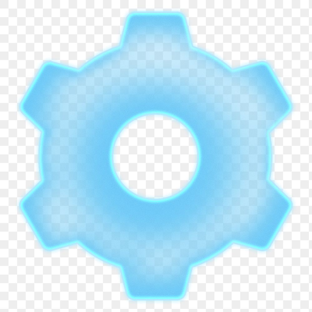 Blue gear png element, digital remix, transparent background