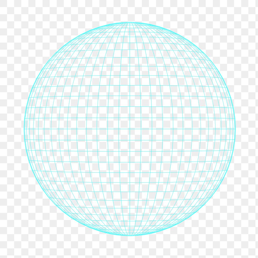 Sphere globe png element, transparent background