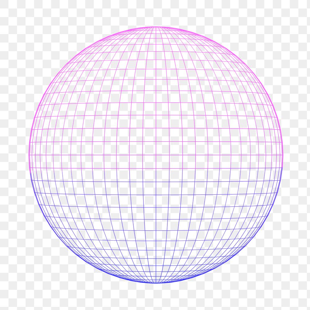 Sphere globe png element, transparent background