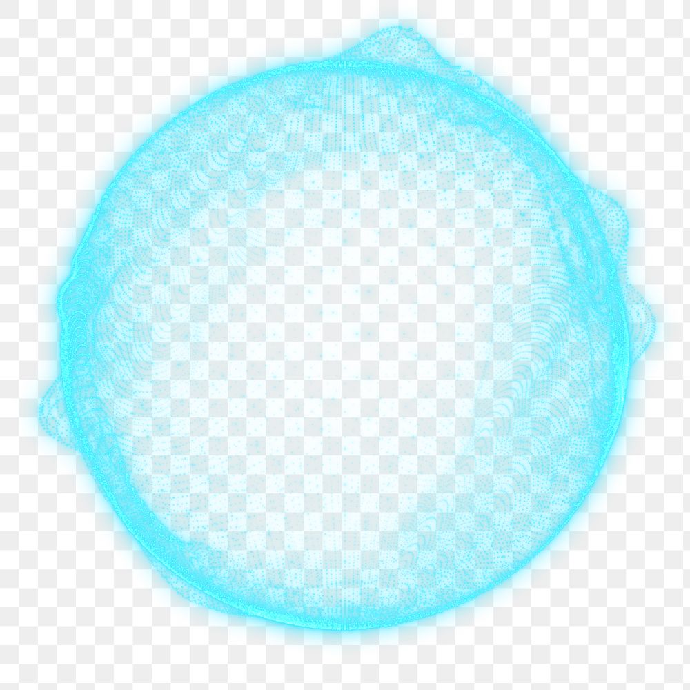 Blue digital sphere png element, transparent background