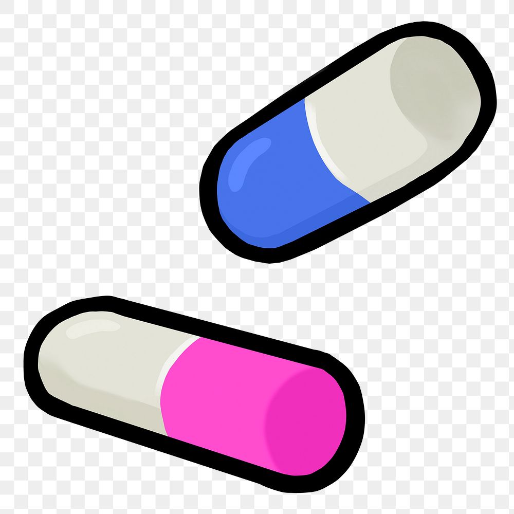Colorful medicine capsules png sticker, transparent background