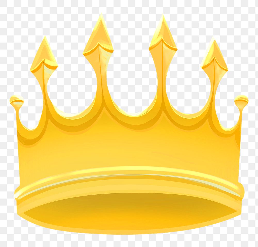 Gold crown png sticker, transparent background