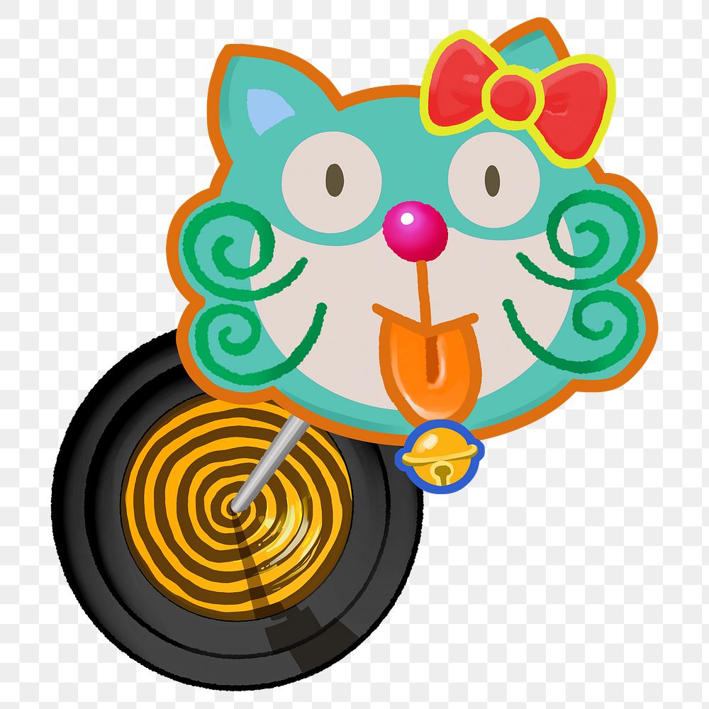 Cat hitting target png sticker, transparent background