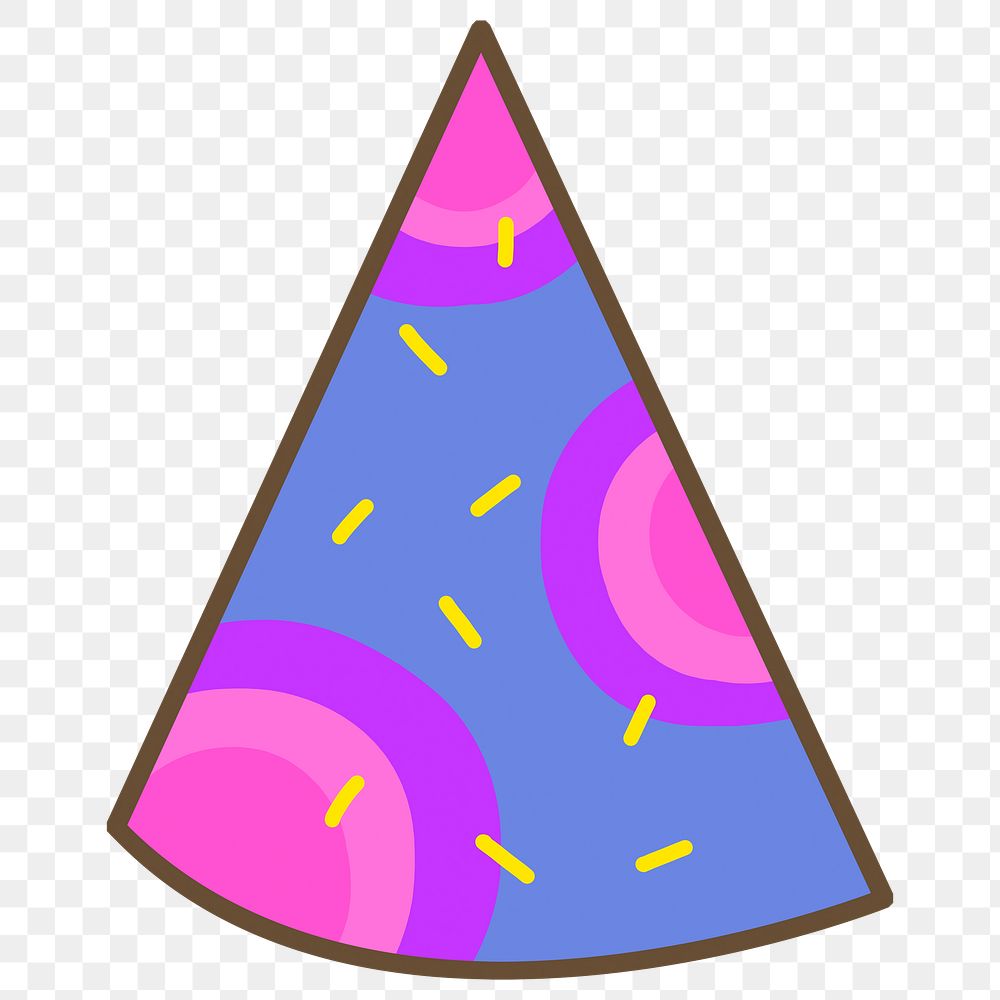 Birthday cone hat png sticker, transparent background