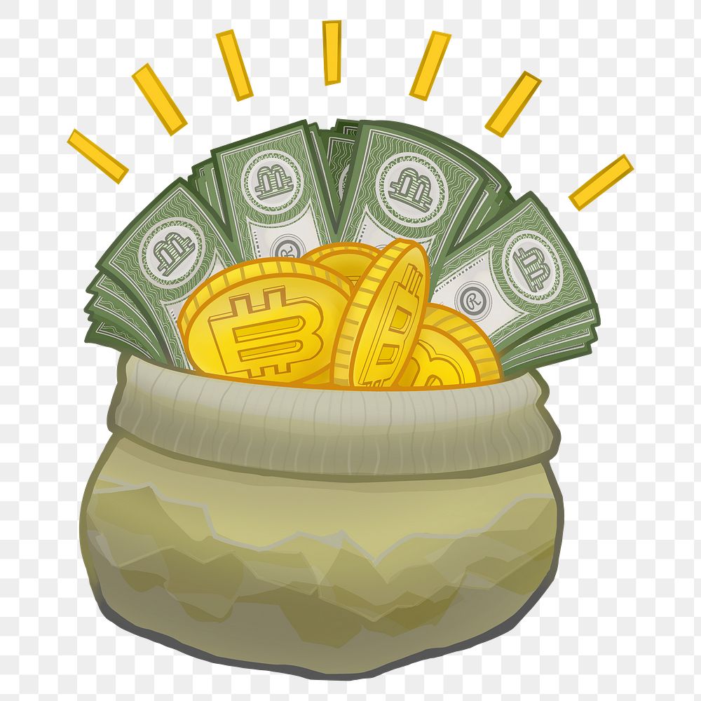 Money bag png sticker, transparent background