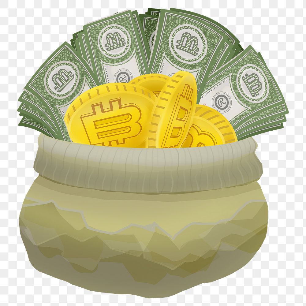 Money bag png sticker, transparent background