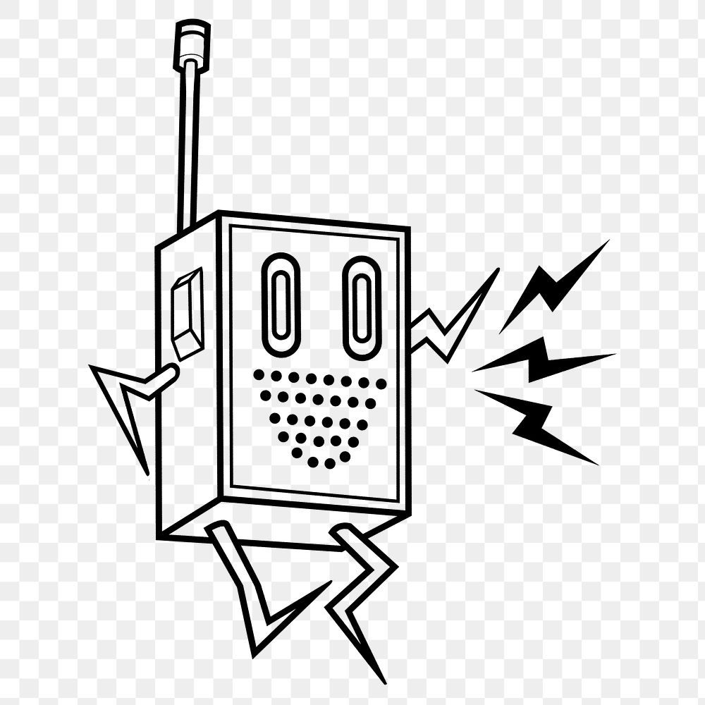 Walkie talkie cartoon png sticker, transparent background