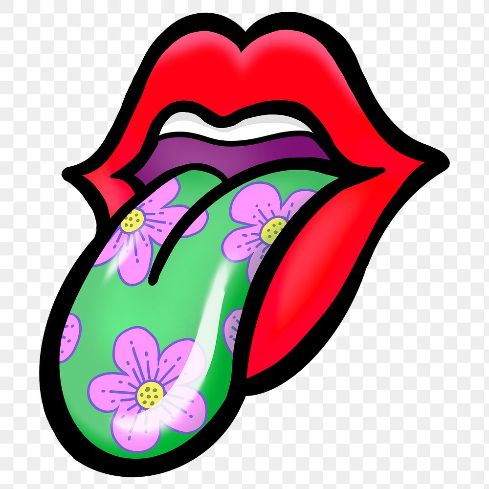 Woman's lips with tongue png sticker, transparent background