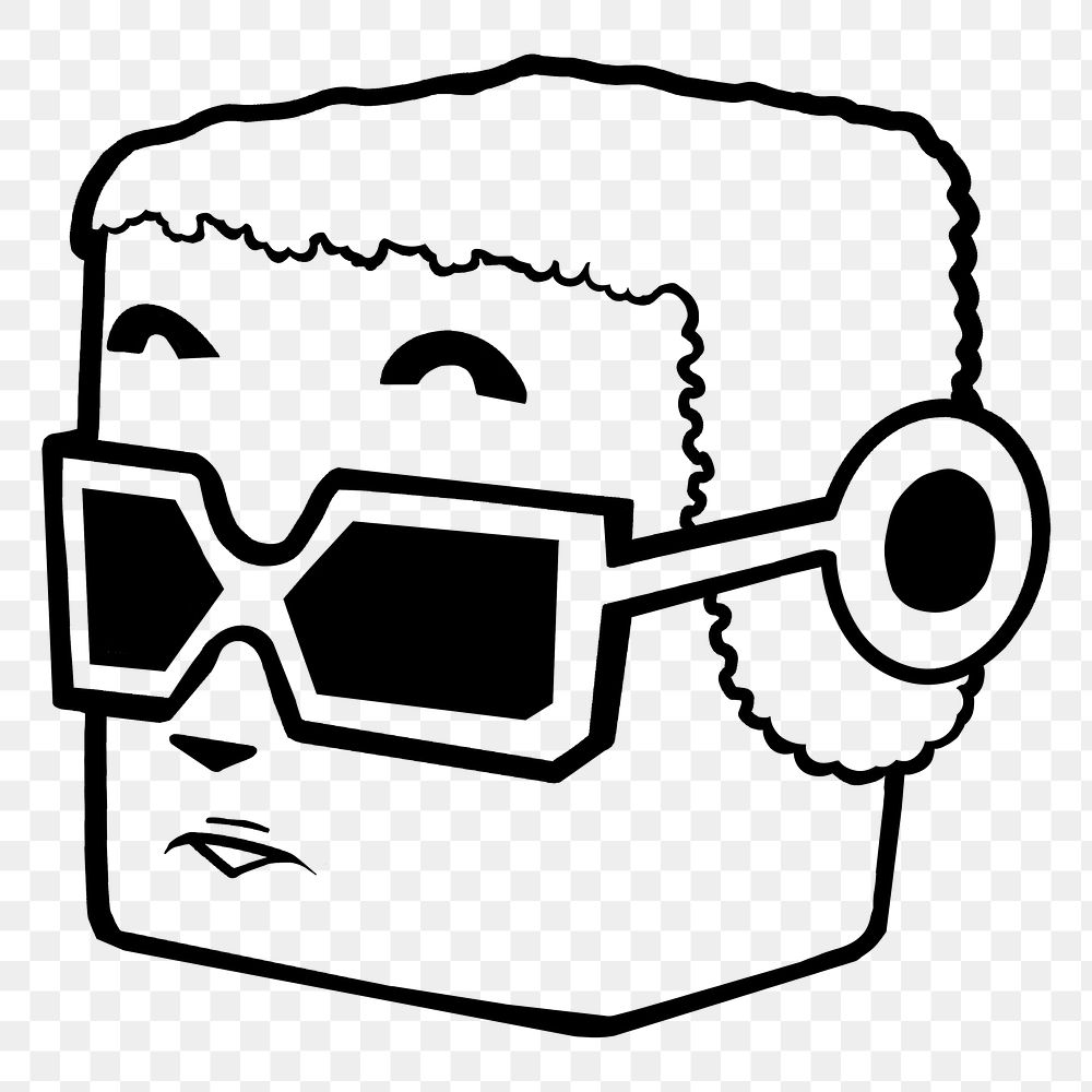 Cool sunglasses man png sticker, transparent background