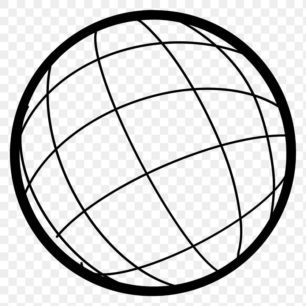 Grid globe communication png sticker, transparent background