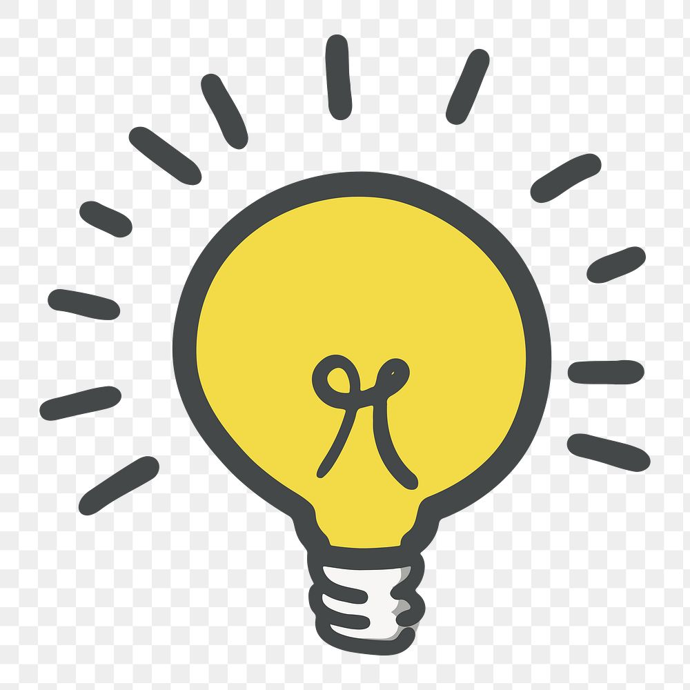 Light bulb png sticker, transparent background