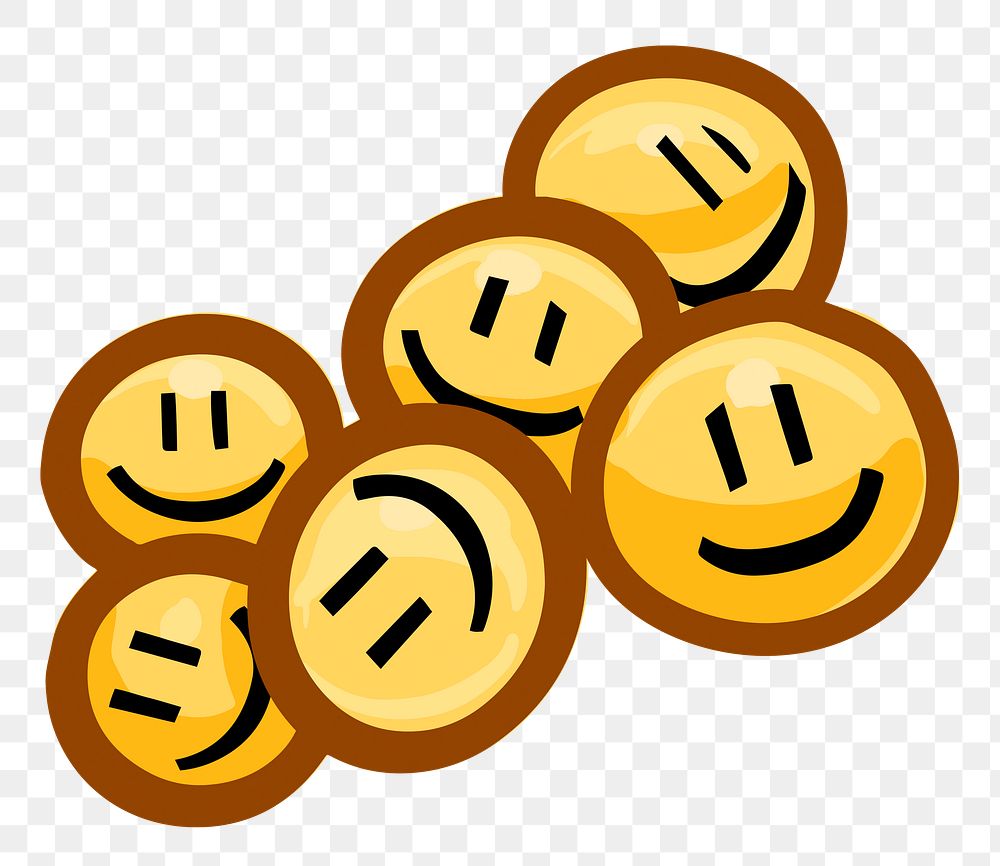 Smiling emoticons png sticker, transparent background