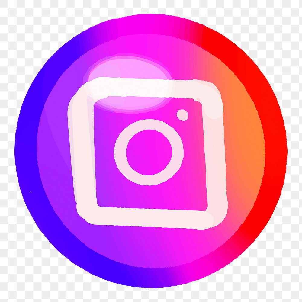 Instagram icon for social media in cute design png, transparent background. 12 JANUARY 2023 - BANGKOK, THAILAND