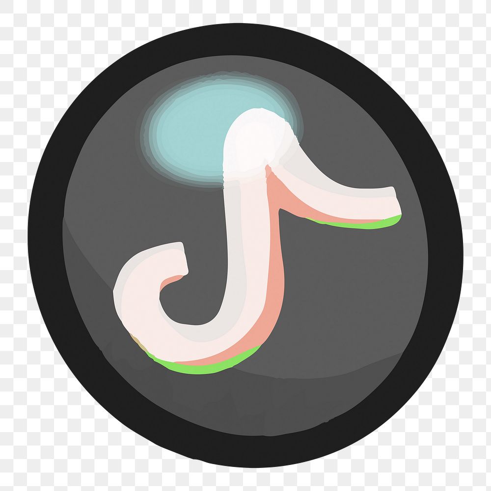 TikTok icon for social media in cute design png, transparent background. 12 JANUARY 2023 - BANGKOK, THAILAND