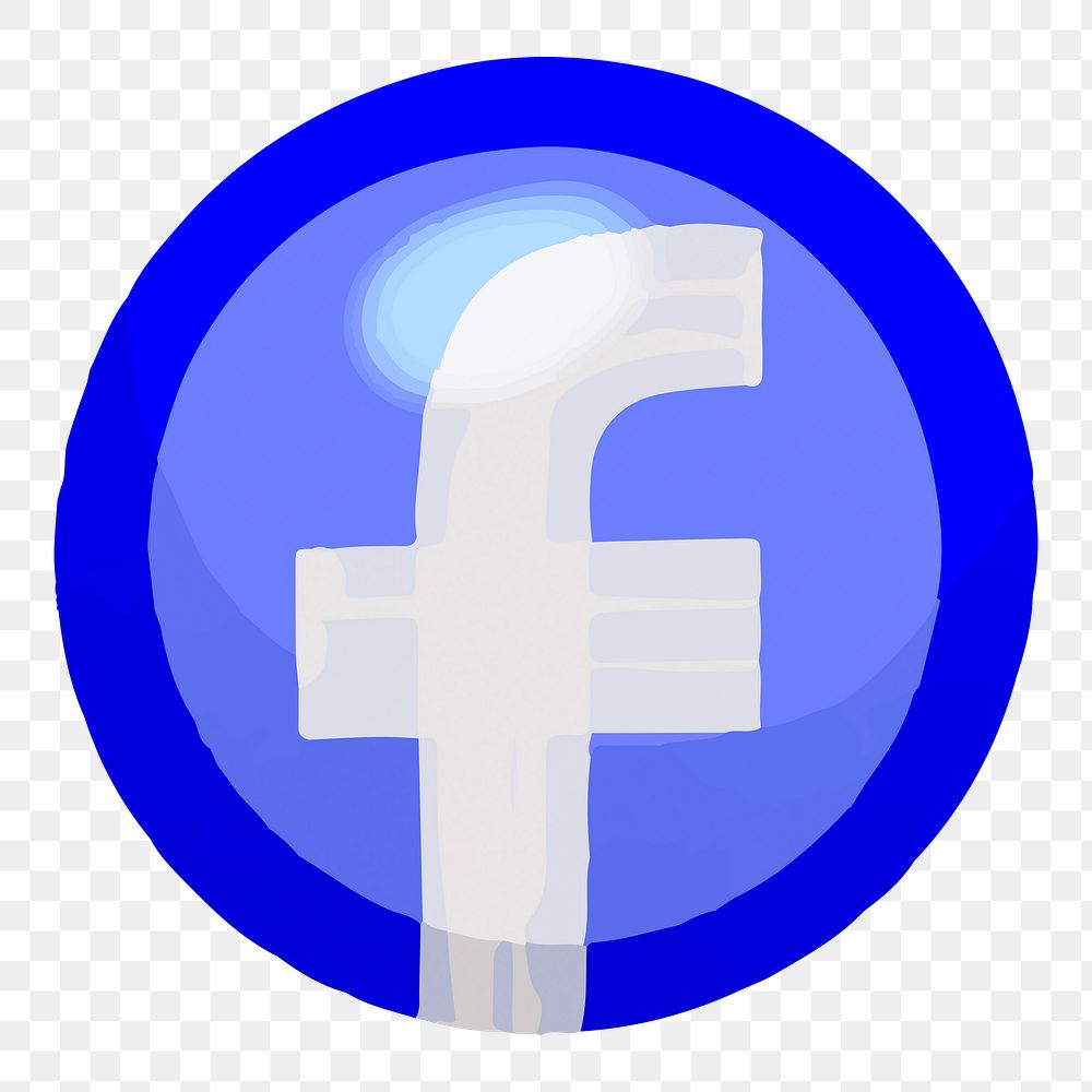 Facebook icon for social media in cute design png, transparent background. 12 JANUARY 2023 - BANGKOK, THAILAND