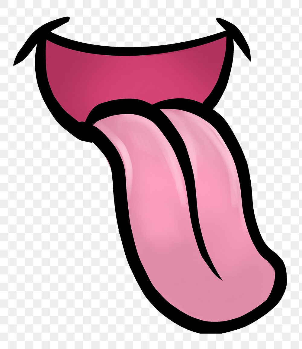 Mouth with tongue out png sticker, transparent background