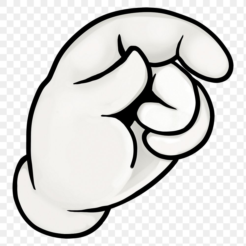 Glove hand gesture png cartoon sticker, transparent background