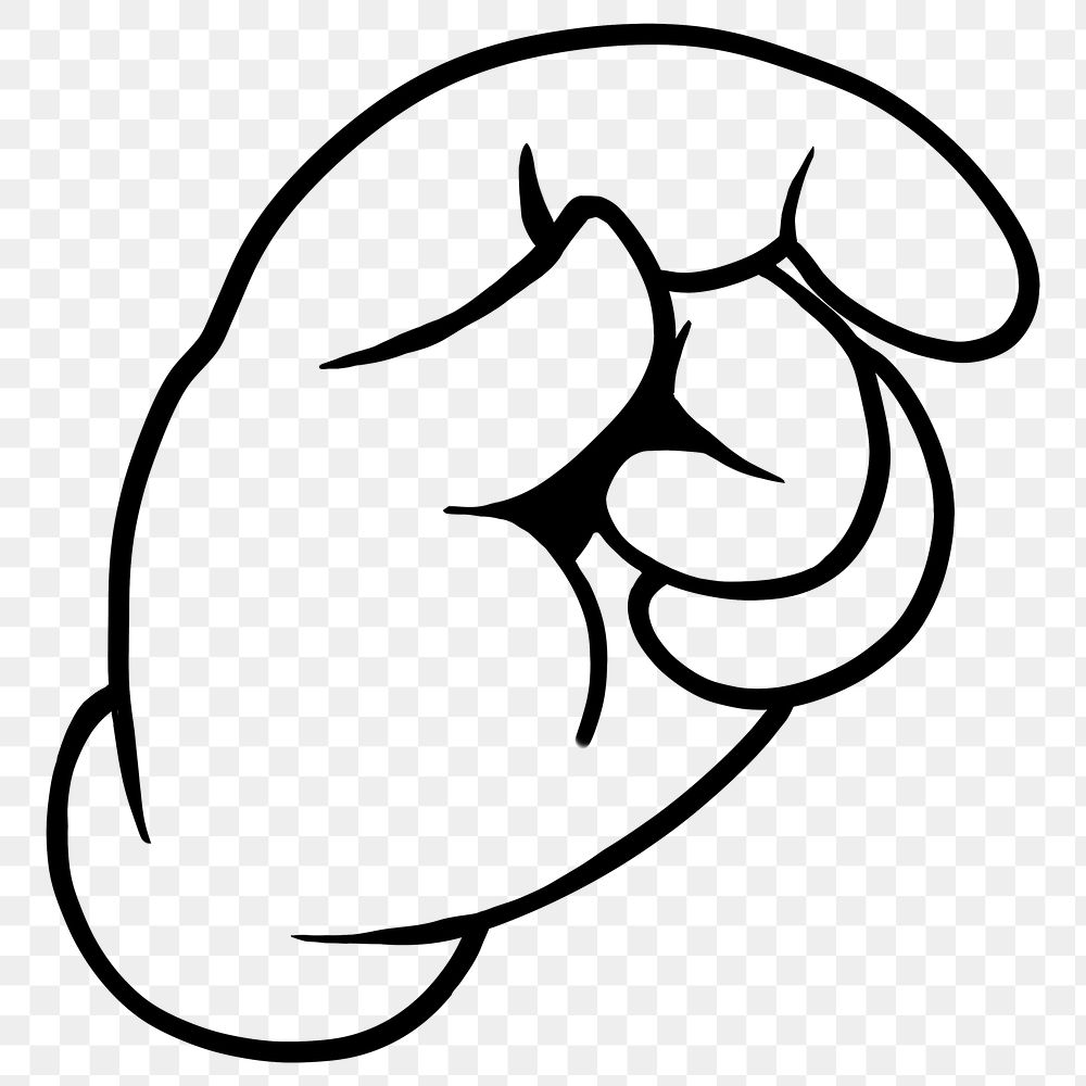 Glove hand gesture png cartoon sticker, transparent background