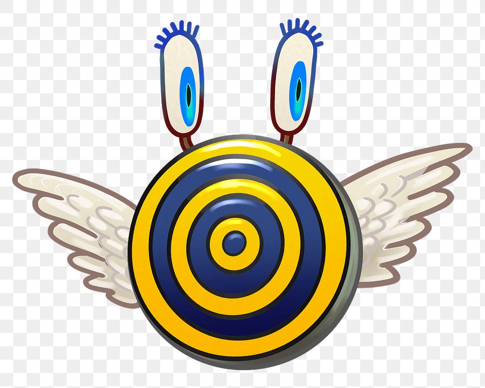 Winged target png sticker, transparent background