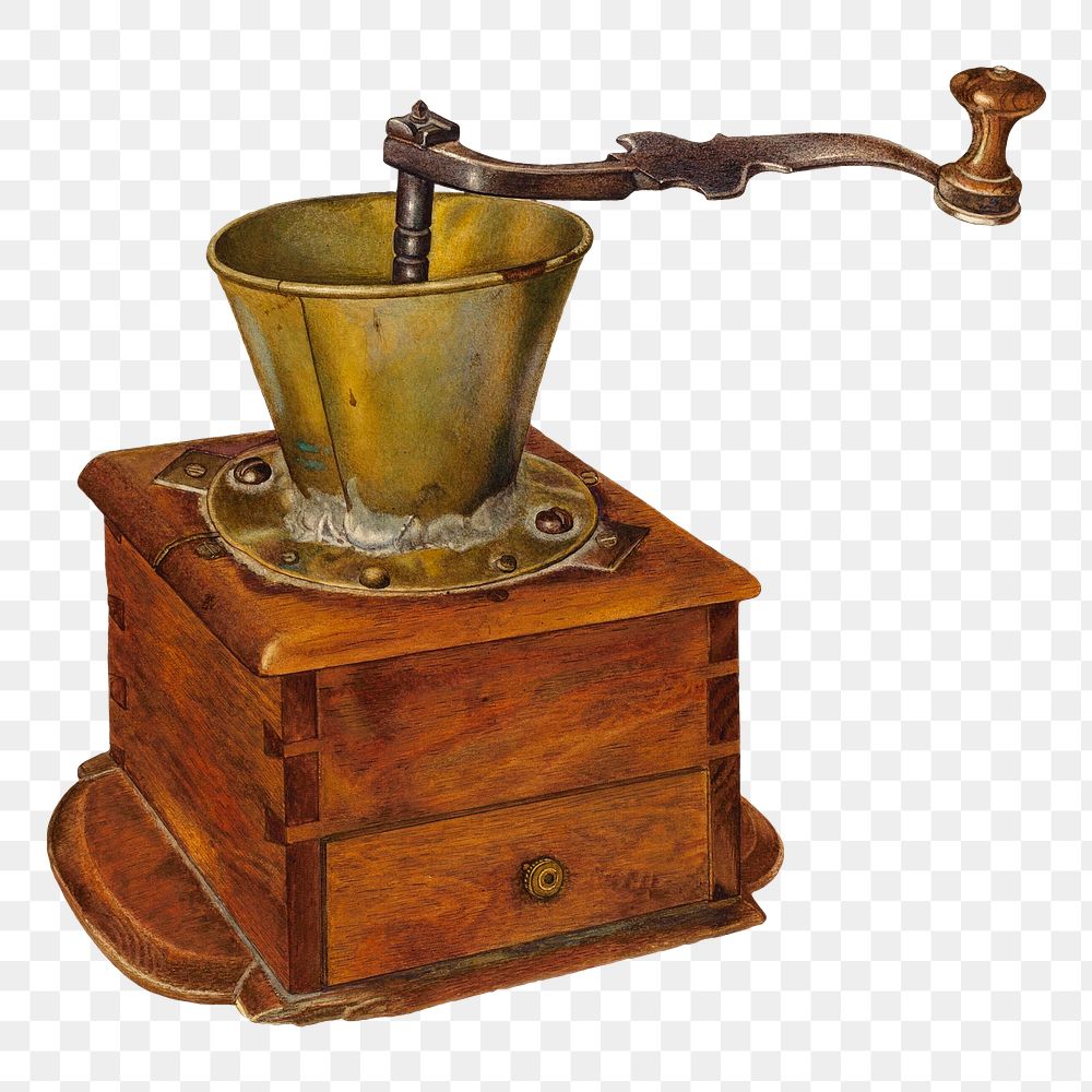 Coffee grinder png on transparent background, remixed by rawpixel