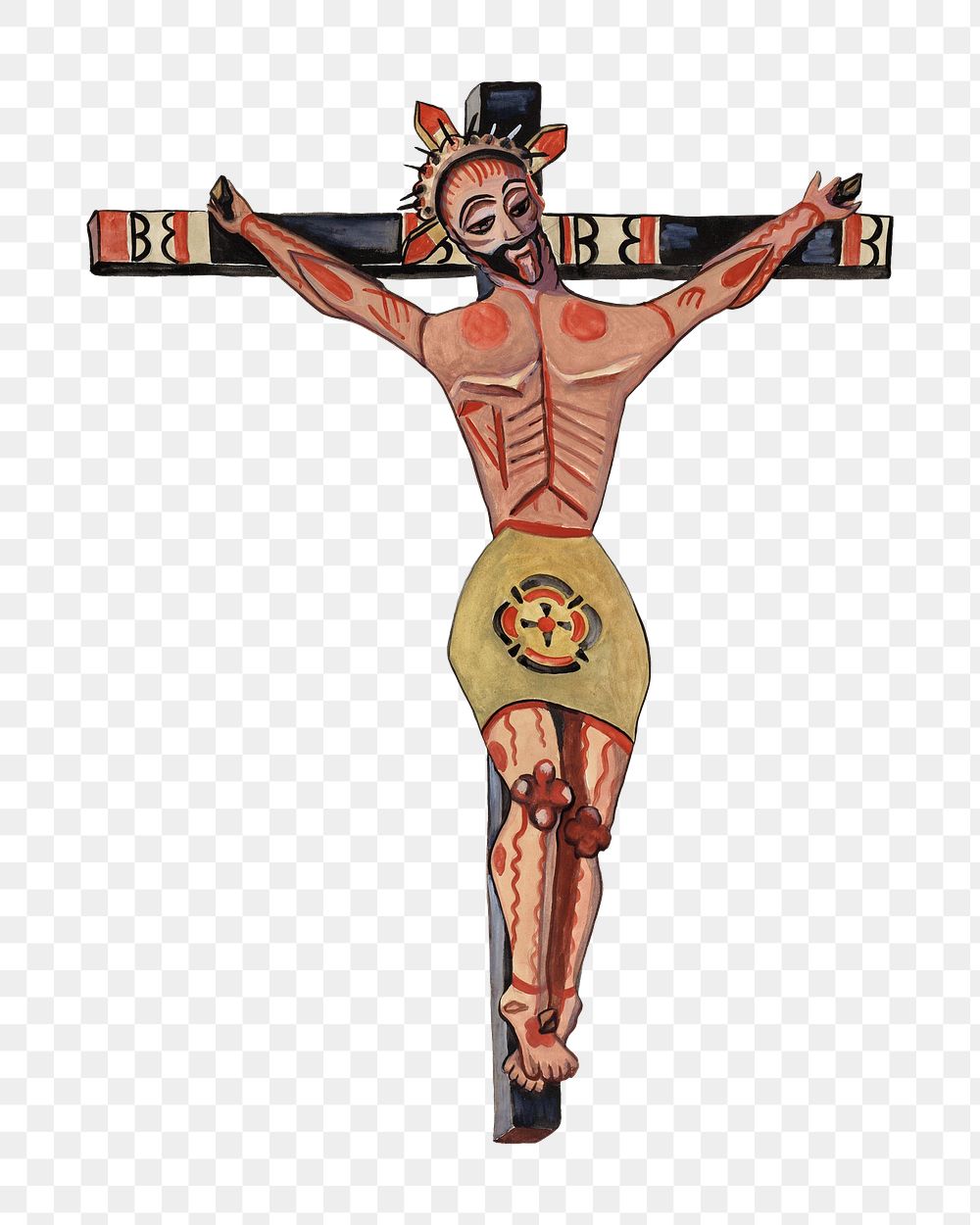 Crucifix png on transparent background, remixed by rawpixel