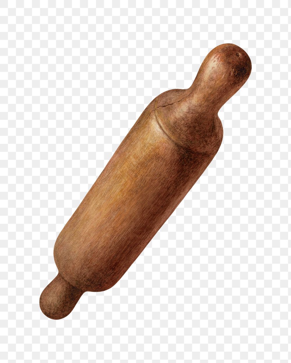 Rolling pin png on transparent background, remixed by rawpixel