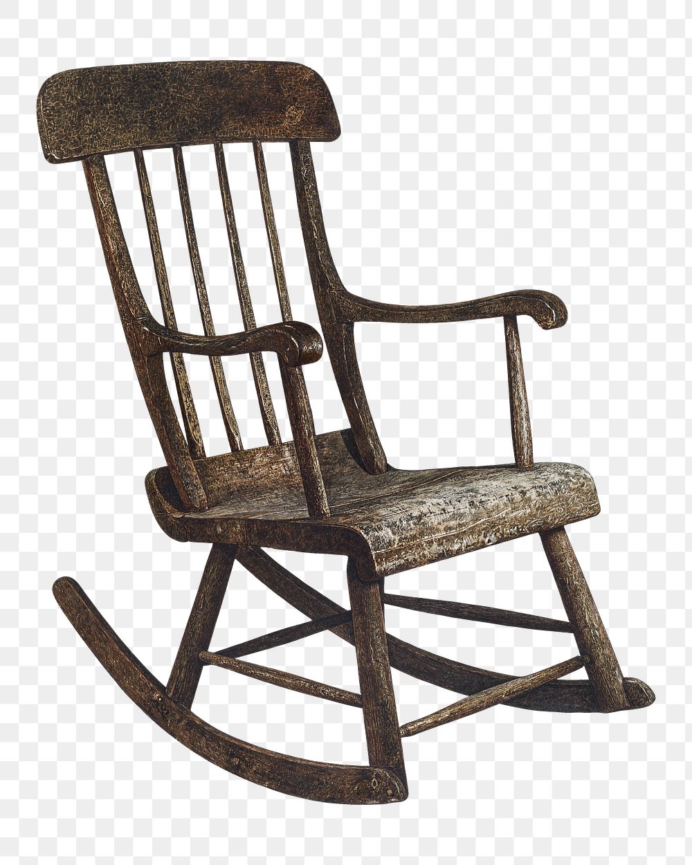 Rocking chair png on transparent background, remixed by rawpixel