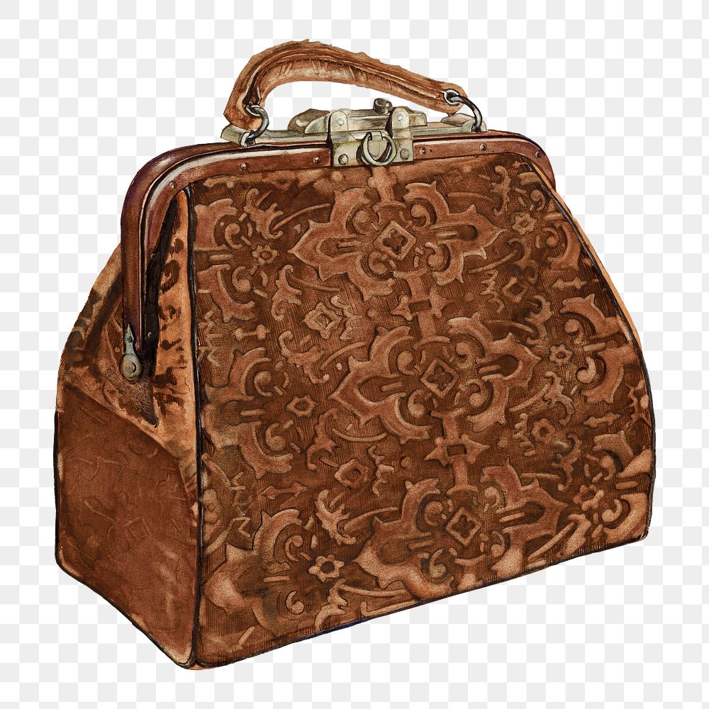 Satchel png on transparent background, remixed by rawpixel