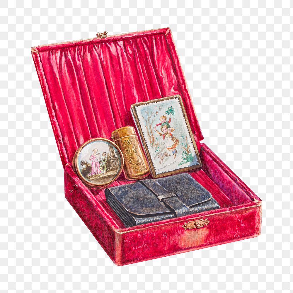 Lady's dressing case png on transparent background